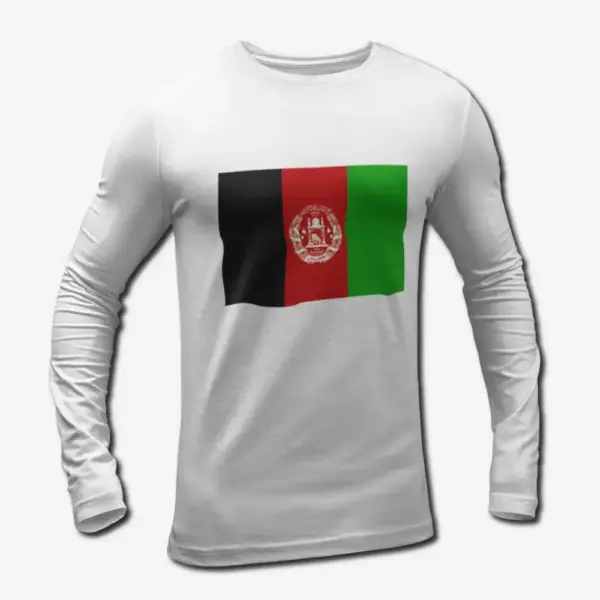 Afghanistan Flag Long Sleeve T-Shirt, Afghanistan's National Flag Long Sleeve Tee Shirt