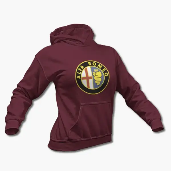 Alfa Romeo Hoodie, Alfa Romeo Logo Hooded Sweatshirt - Image 5