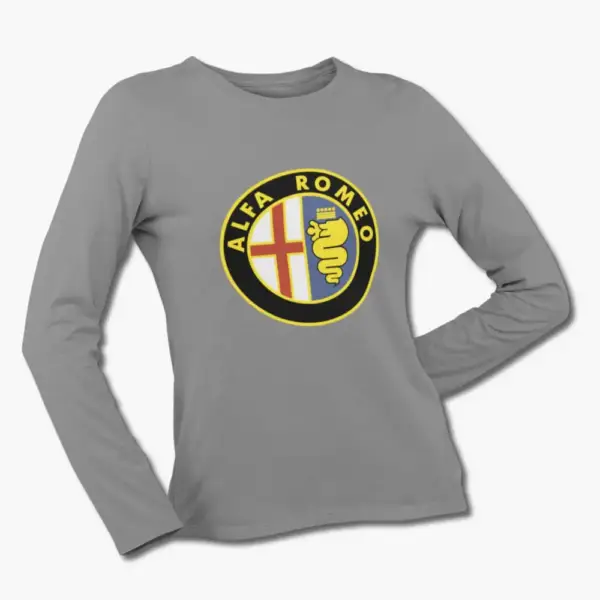 Alfa Romeo Long Sleeve T-Shirt, Alfa Romeo Logo Longsleeve Tee Shirt - Image 5