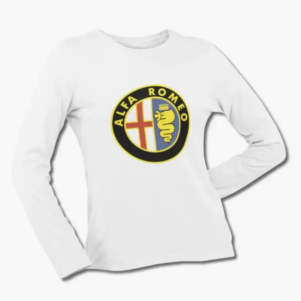 Alfa Romeo Long Sleeve T-Shirt, Alfa Romeo Logo Longsleeve Tee Shirt - Image 11