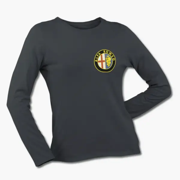 Alfa Romeo Long Sleeve T-Shirt, Alfa Romeo Mini Logo Longsleeve Tee Shirt - Image 5