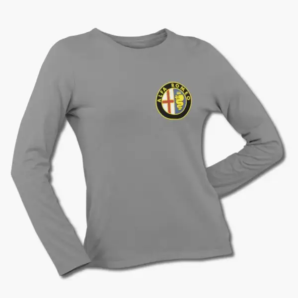 Alfa Romeo Long Sleeve T-Shirt, Alfa Romeo Mini Logo Longsleeve Tee Shirt - Image 7
