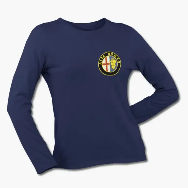 Alfa Romeo Long Sleeve T-Shirt, Alfa Romeo Mini Logo Longsleeve Tee Shirt - Image 9