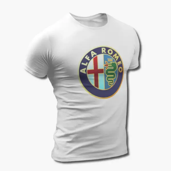 Alfa Romeo T-Shirt, Alfa Romeo Logo White Tee Shirt