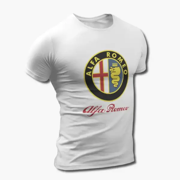 Alfa Romeo T-Shirt, Alfa Romeo Logo White Tee Shirt