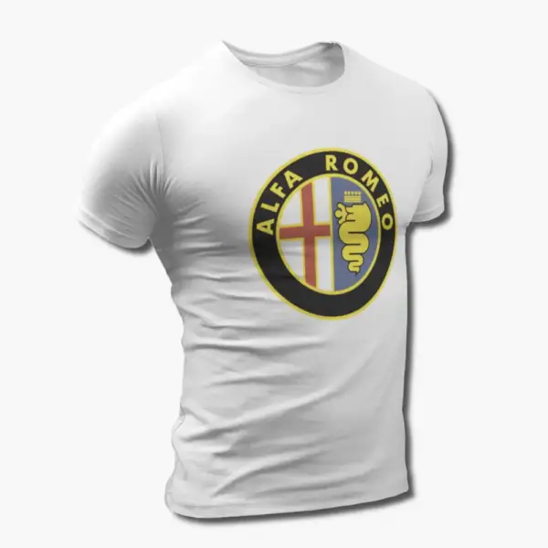 Alfa Romeo T-Shirt, Alfa Romeo Logo White Tee Shirt