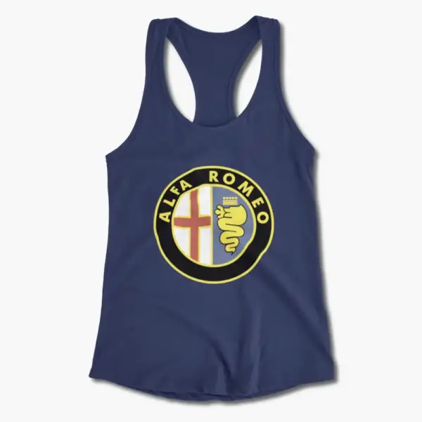 Alfa Romeo Tank Top, Alfa Romeo Logo Tank Top Shirt - Image 7