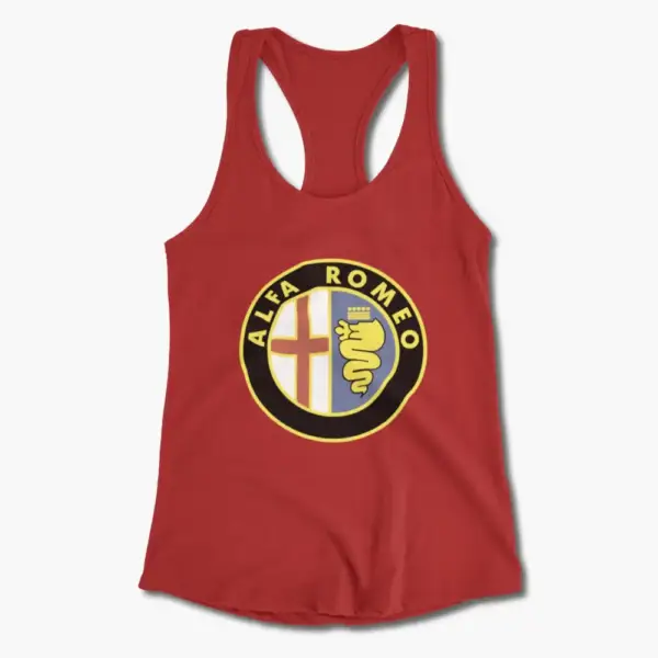 Alfa Romeo Tank Top, Alfa Romeo Logo Tank Top Shirt - Image 9