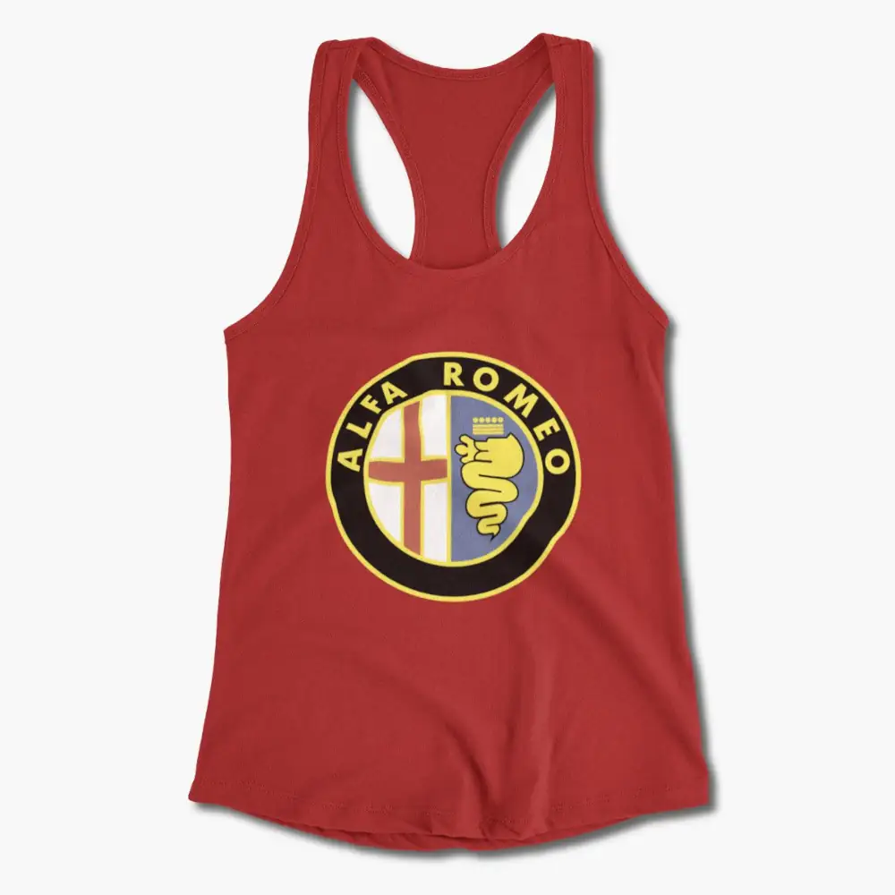 Alfa Romeo Tank Top, Alfa Romeo Logo Tank Top Shirt - Image 9