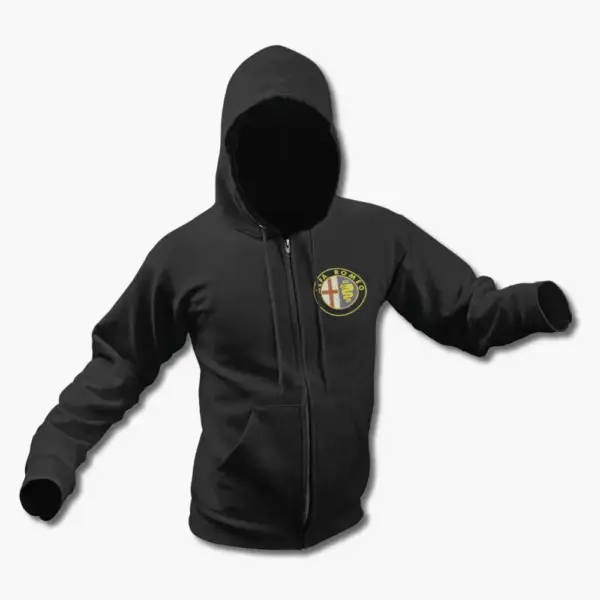 Alfa Romeo Zip Up Hoodie, Alfa Romeo Logo Zipper Hooded Sweatshirt - Image 2