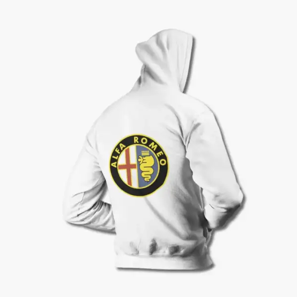 Alfa Romeo Zip Up Hoodie, Alfa Romeo Logo Zipper Hooded Sweatshirt - Image 11