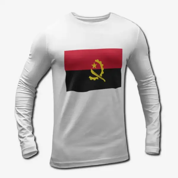 Angola Flag Long Sleeve T-Shirt, Angola's National Flag Long Sleeve Tee Shirt