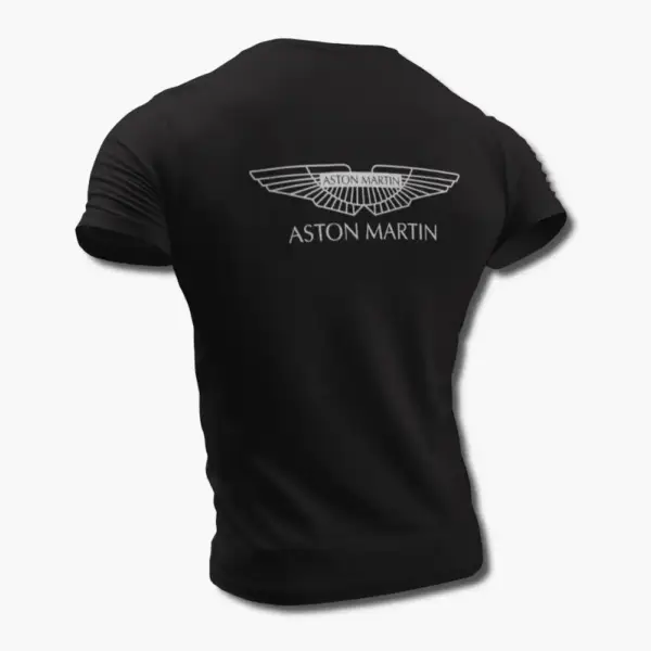 Aston Martin T-Shirt, Aston Martin Logo Black Tee Shirt - Image 2
