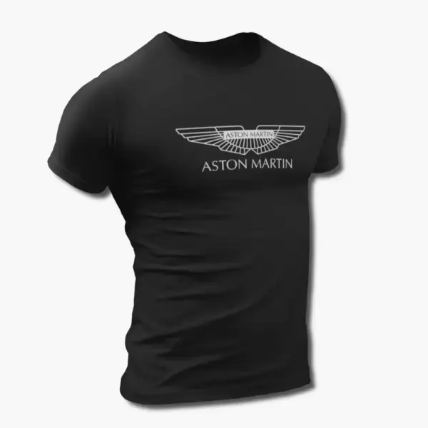 Aston Martin T-Shirt, Aston Martin Logo Black Tee Shirt