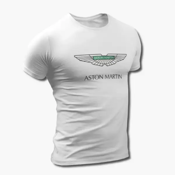 Aston Martin T-Shirt, Aston Martin Logo White Tee Shirt