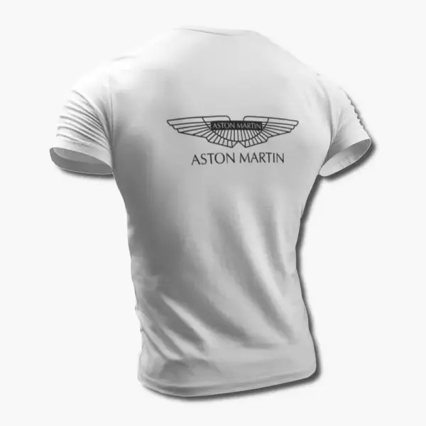 Aston Martin T-Shirt, Aston Martin Logo White Tee Shirt - Image 2