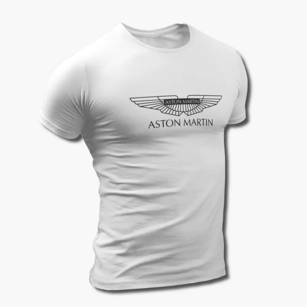 Aston Martin T-Shirt, Aston Martin Logo White Tee Shirt