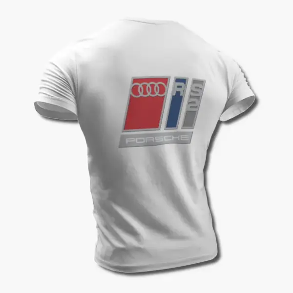 Audi Porsche RS2 T-Shirt, Audi Porsche RS2 White Tee Shirt - Image 2