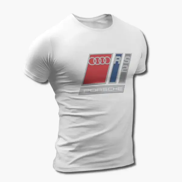 Audi Porsche RS2 T-Shirt, Audi Porsche RS2 White Tee Shirt