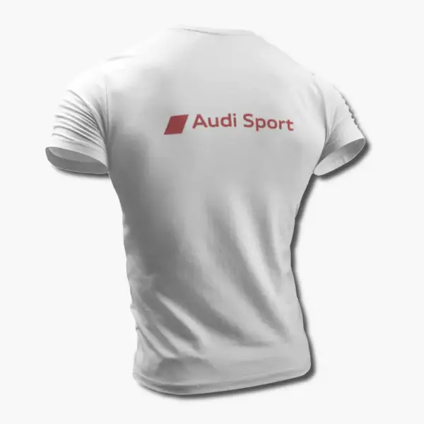 Audi Sport T-Shirt, Audi Sport Logo White Tee Shirt - Image 2