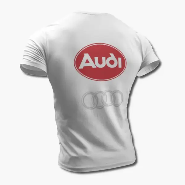Audi T-Shirt, Audi Logo White Tee Shirt - Image 2