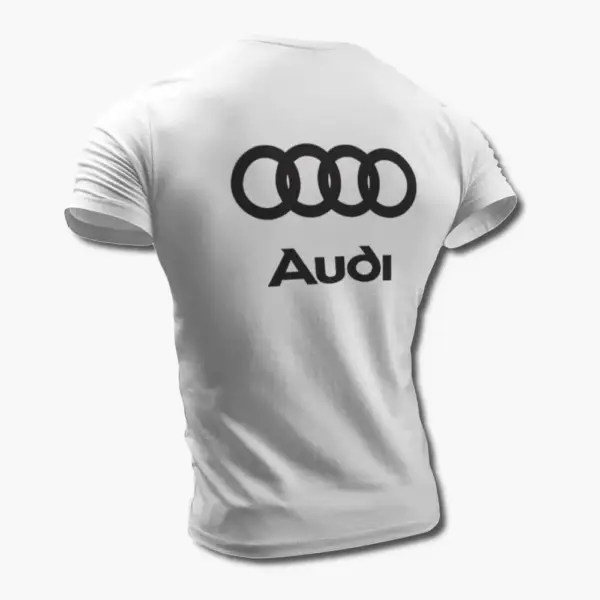 Audi T-Shirt, Audi Logo White Tee Shirt - Image 2