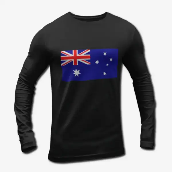 Australia Flag Long Sleeve T-Shirt, Australia's National Flag Long Sleeve Tee Shirt