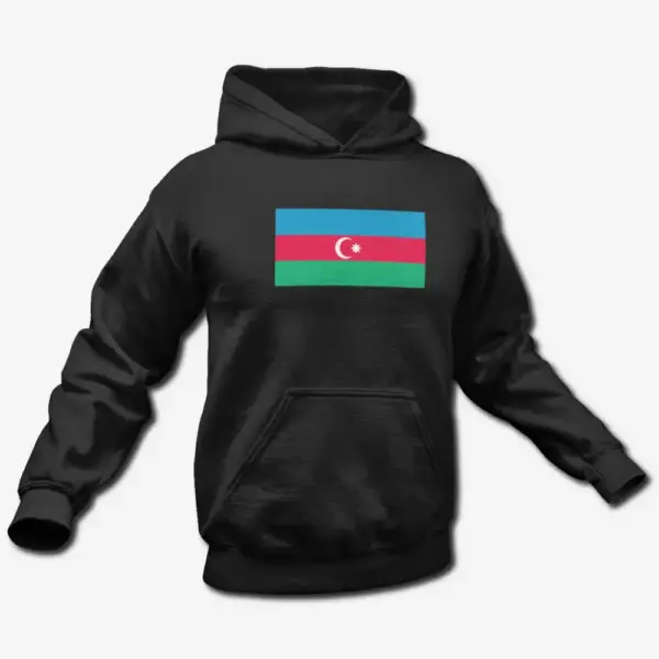 Azerbaijan Flag Hoodie, Azerbaijan's National Flag Hooded Sweatshirt