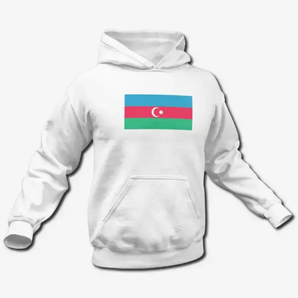 Azerbaijan Flag Hoodie, Azerbaijan's National Flag Hooded Sweatshirt