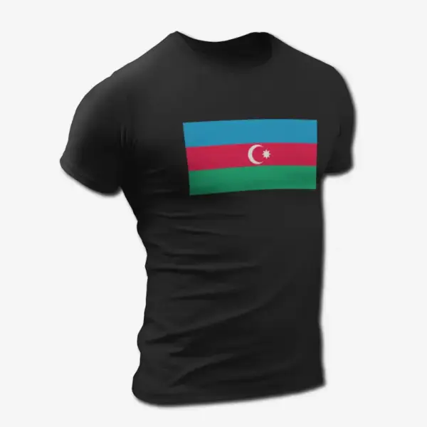 Azerbaijan Flag T-Shirt, Azerbaijan's National Flag Tee Shirt