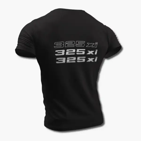 BMW 325xi T-Shirt, BMW 325xi Logo Black Tee Shirt - Image 2