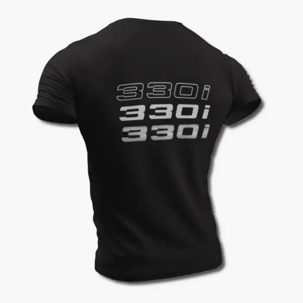BMW 330i T-Shirt, BMW 330i Logo Black Tee Shirt - Image 2