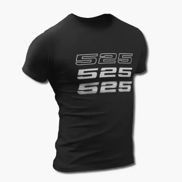 BMW 525 T-Shirt, BMW 525 Logo Black Tee Shirt