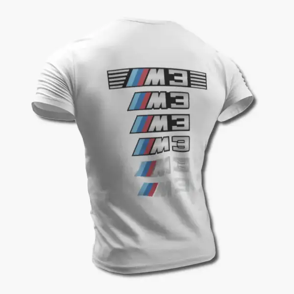 BMW M5 T-Shirt, BMW M3 Logo White Tee Shirt - Image 2