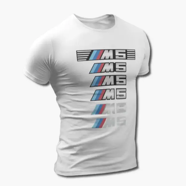 BMW M5 T-Shirt, BMW M5 Logo White Tee Shirt