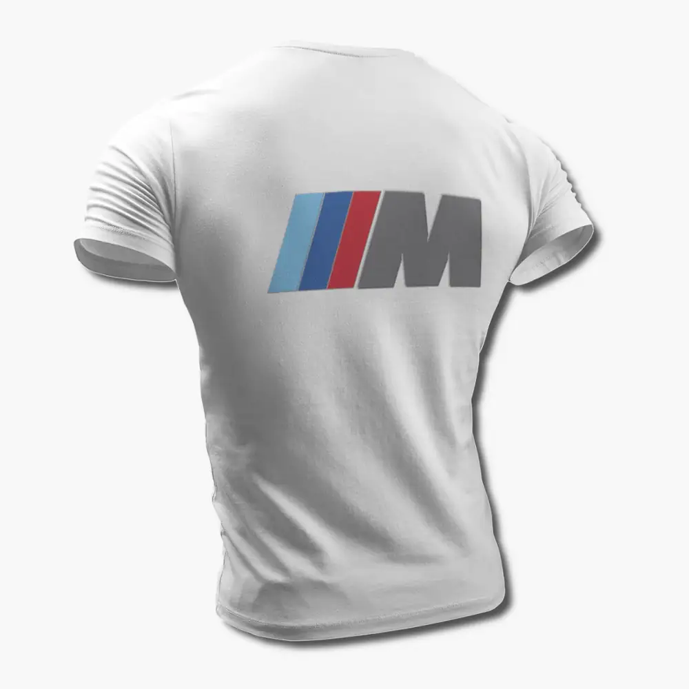 BMW T-Shirt, BMW M Series Logo White Tee Shirt - Image 2