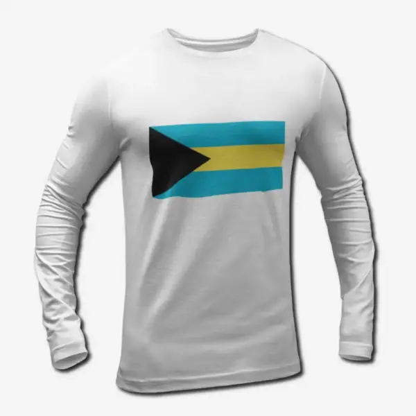Bahamas Flag Long Sleeve T-Shirt, Bahamas's National Flag Long Sleeve Tee Shirt