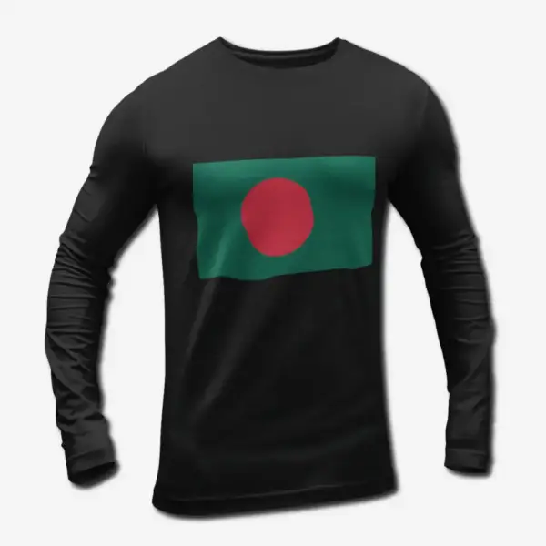 Bangladesh Flag Long Sleeve T-Shirt, Bangladesh's National Flag Long Sleeve Tee Shirt