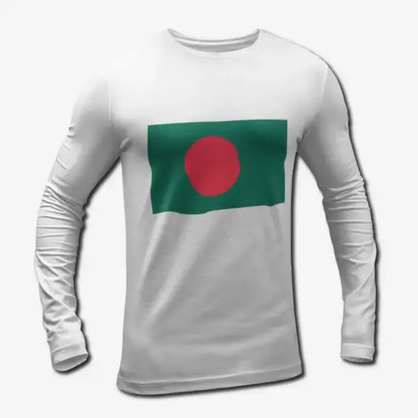 Bangladesh Flag Long Sleeve T-Shirt, Bangladesh's National Flag Long Sleeve Tee Shirt