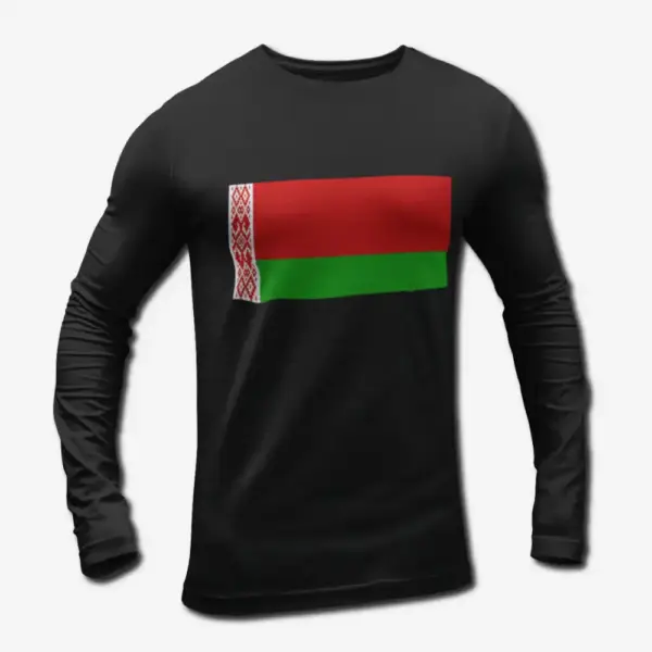 Belarus Flag Long Sleeve T-Shirt, Belarus's National Flag Long Sleeve Tee Shirt