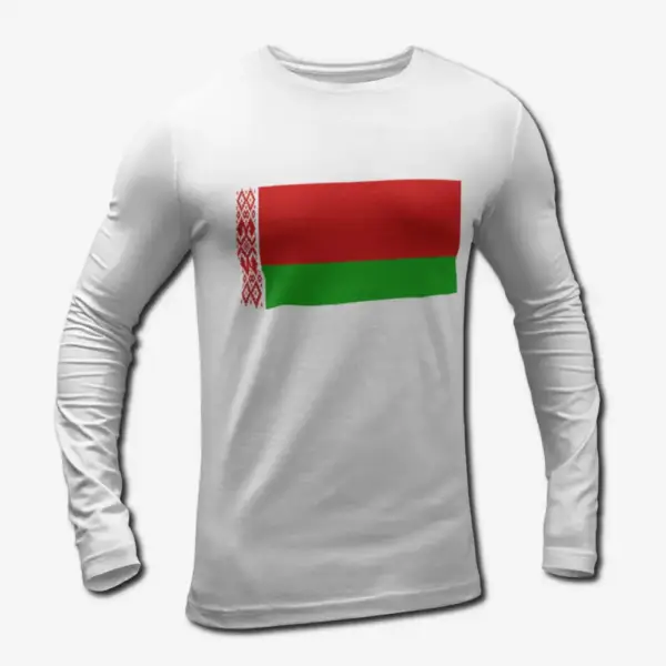 Belarus Flag Long Sleeve T-Shirt, Belarus's National Flag Long Sleeve Tee Shirt