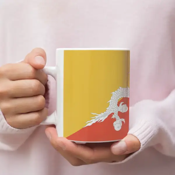 Bhutan Flag Coffee Mug, Bhutan's National Flag Mug