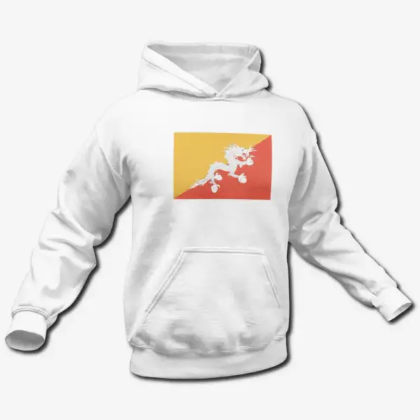 Bhutan Flag Hoodie, Bhutan's National Flag Hooded Sweatshirt