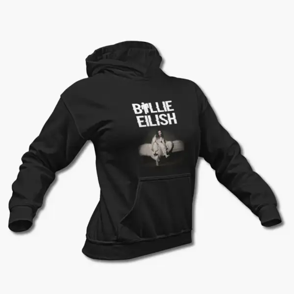 Billie Eilish Hoodie, Billie Eilish When We All Fall Asleep Black Hooded Sweatshirt