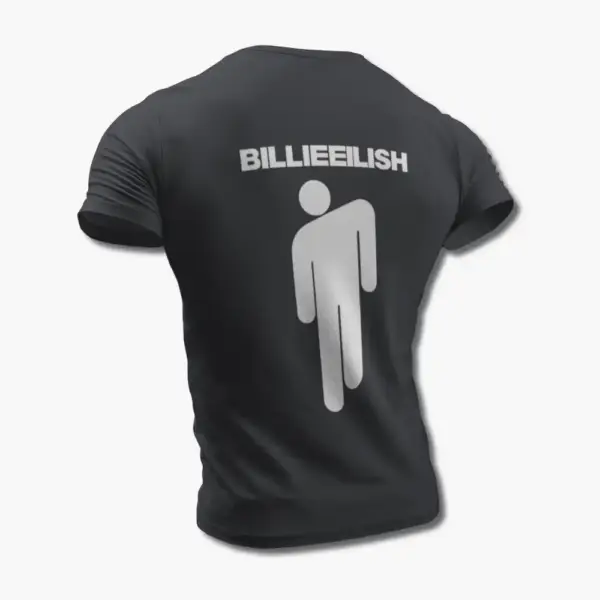Billie Eilish T-Shirt, Billie Eilish Logo Symbol Black Tee Shirt - Image 5