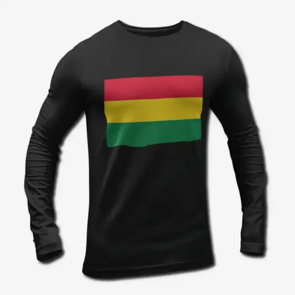 Bolivia Flag Long Sleeve T-Shirt, Bolivia's National Flag Long Sleeve Tee Shirt