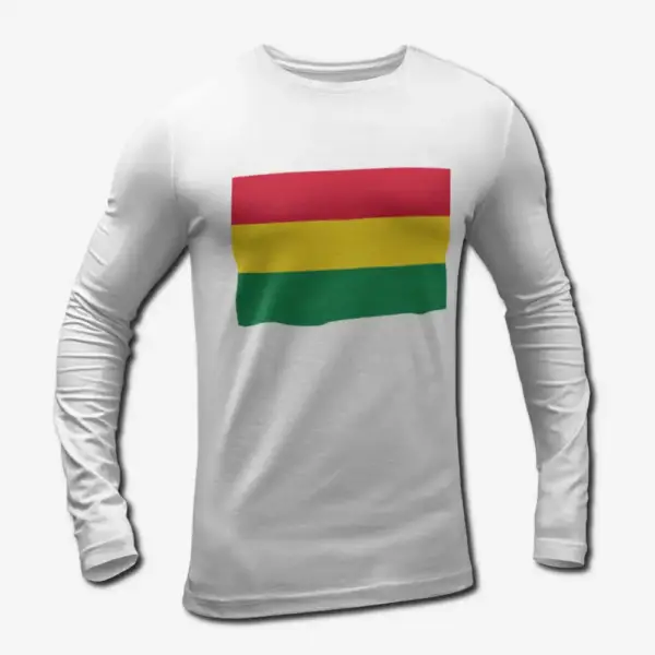 Bolivia Flag Long Sleeve T-Shirt, Bolivia's National Flag Long Sleeve Tee Shirt