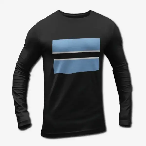 Botswana Flag Long Sleeve T-Shirt, Botswana's National Flag Long Sleeve Tee Shirt