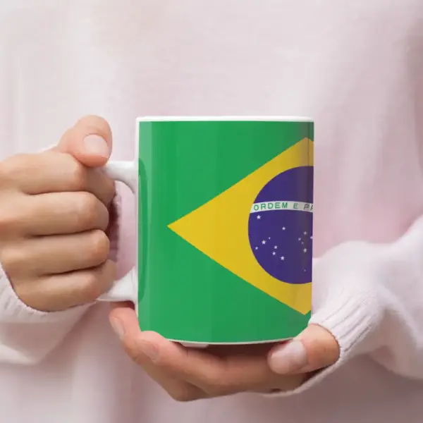 Brazil Flag Coffee Mug, Brazil's National Flag Mug