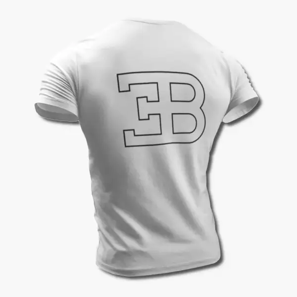 Bugatti T-Shirt, Bugatti Logo White Tee Shirt - Image 2